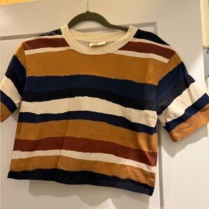 Sezane Striped Cropped Shirt - Multicolor